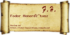 Fodor Honorátusz névjegykártya